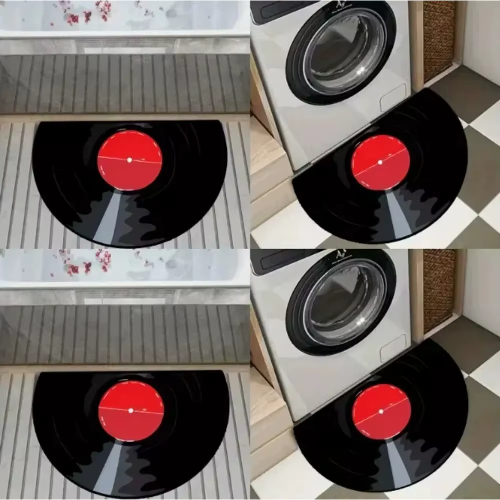 Tapis de porte demi-rond antidérapant pour entrée de maison