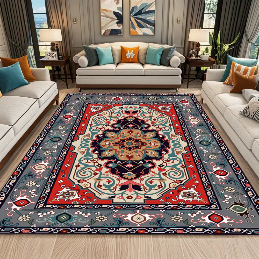 Tapis marocain vintage rouge