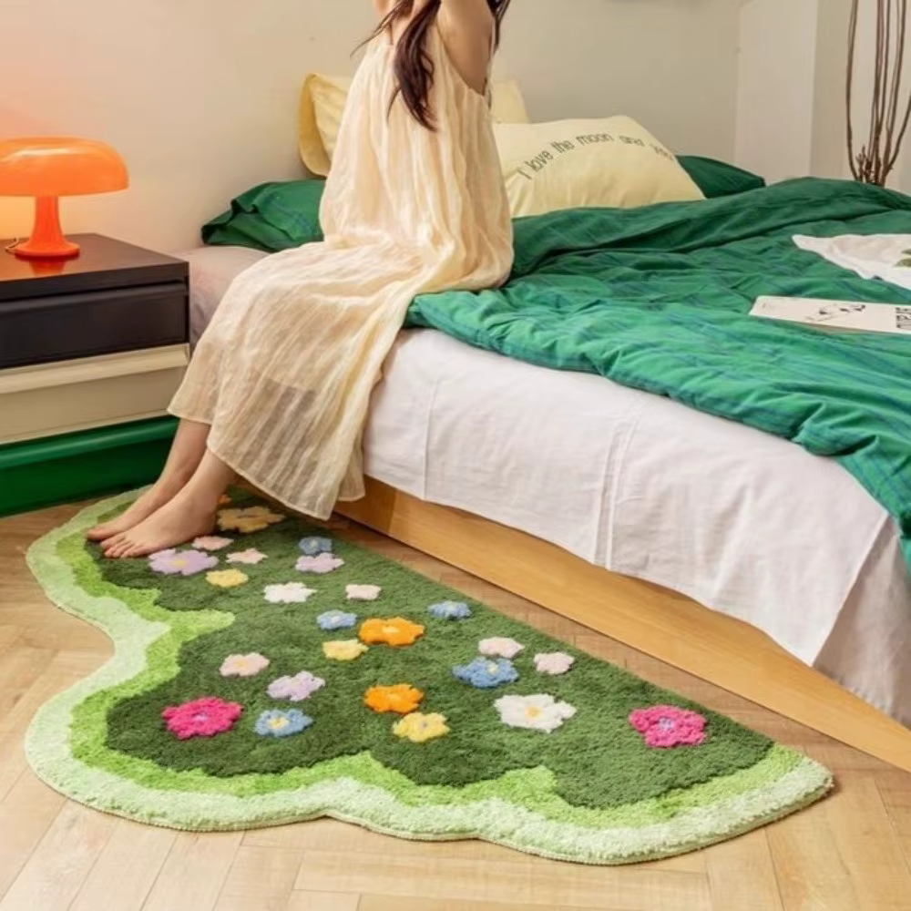 Tapis confortable en imitation cachemire irrégulier