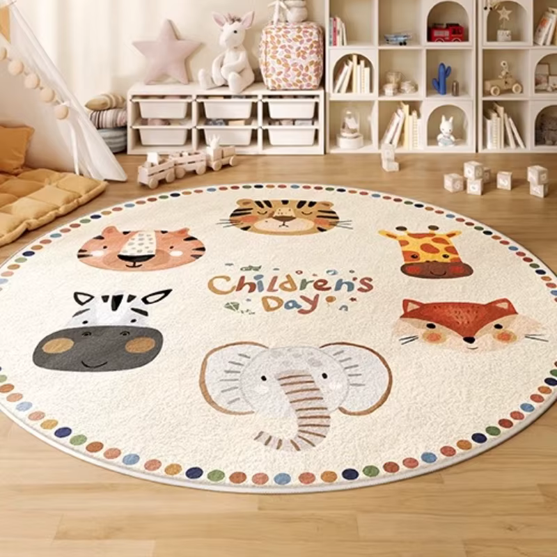 Tapis rond de décoration de chambre à coucher de Style dessin animé