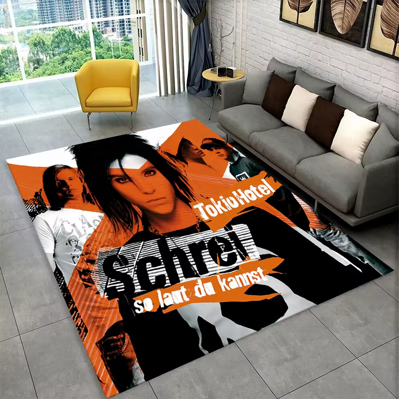 Tapis Rock Band Tokio Hotel Bill Kaulitz pour chambre à coucher