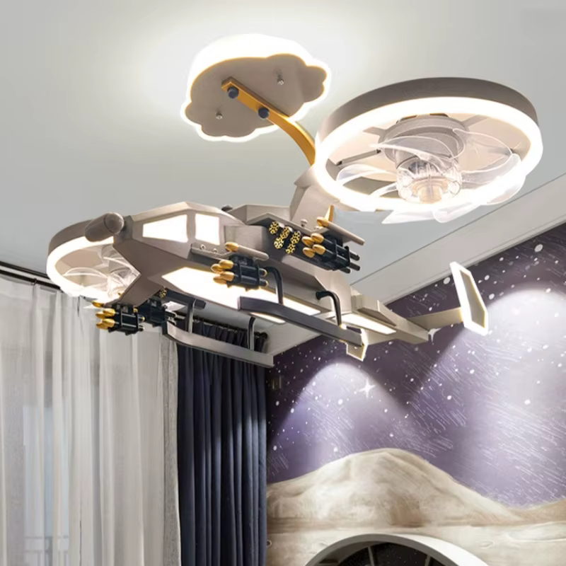 Enfants avion ventilateur de plafond avec lumières pour chambre étude maternelle chambre d'enfants décoration Led éclairage Lustre Lustre lampe