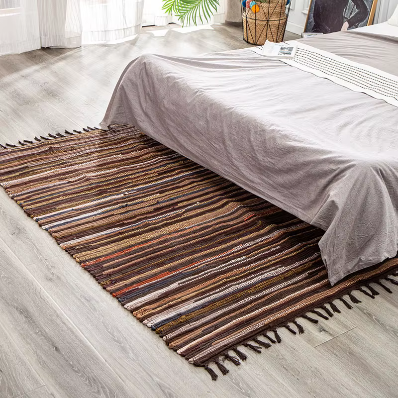 Tapis à pampilles en coton