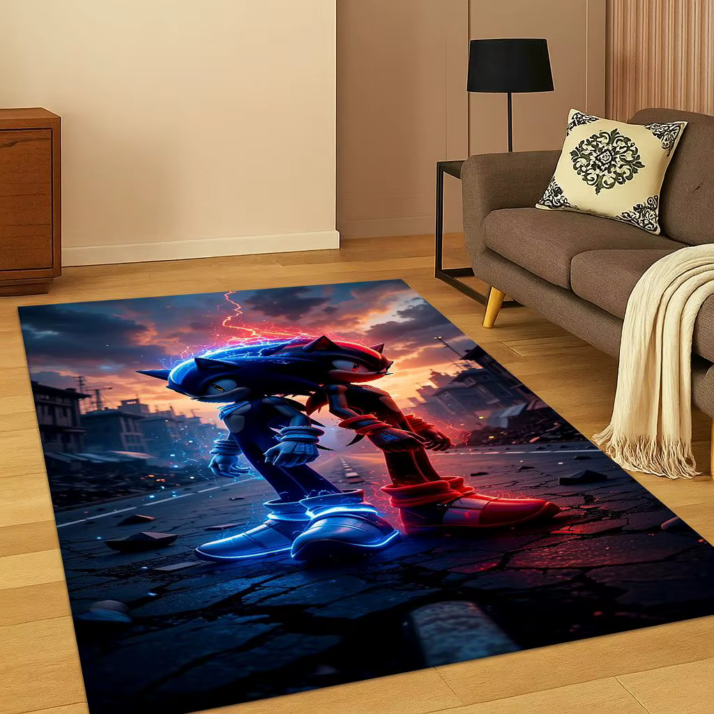 Tapis de jeu de dessin animé s-sonique 3D