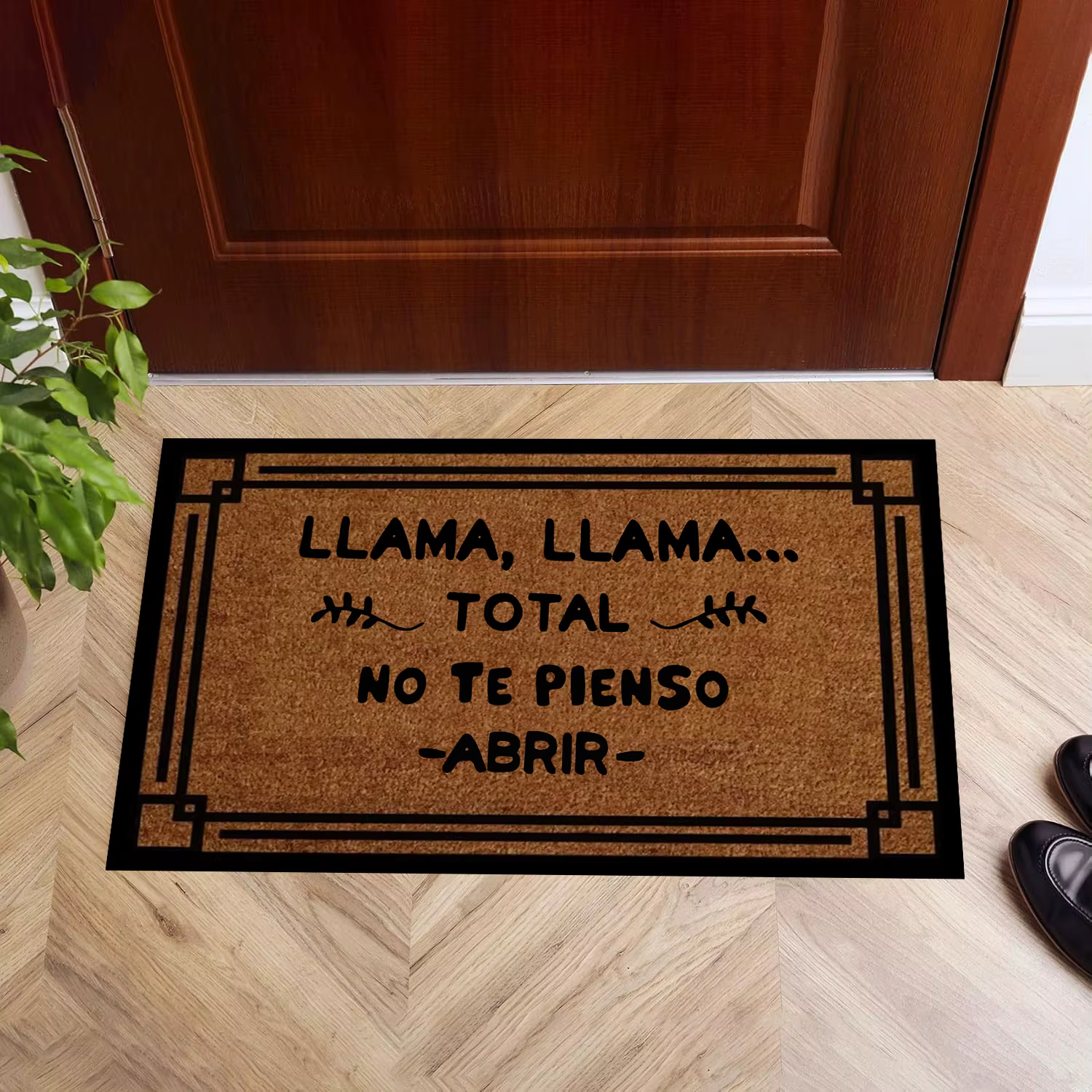 LLAMA LLAMA TOTAL NO TE PIENSO ABRIR Paillasson d'entrée humoristique et original en caoutchouc durable
