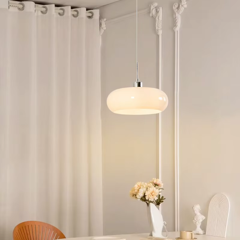 Lustre de Style Bauhaus pour Restaurant, chambre nordique, salon, lampe chaude, suspension, couloir, allée, lustre en verre