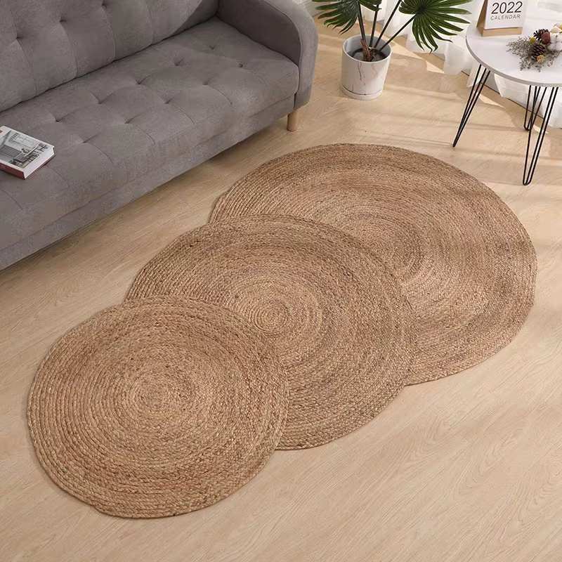 Tapis ronds en paille végétale 100%