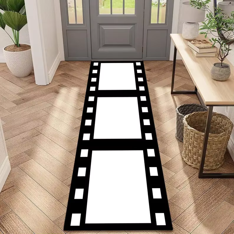 Tapis de sol vintage à thème cinéma