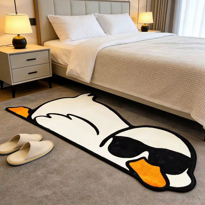 VIKAMA Tapis de chevet tendance motif canard jaune