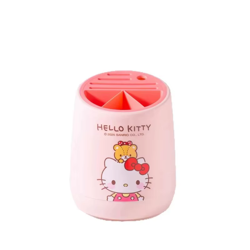 Support de rangement pour couteaux de cuisine Hello Kitty, avec porte-baguettes intégré et égouttoir, bloc à couteaux