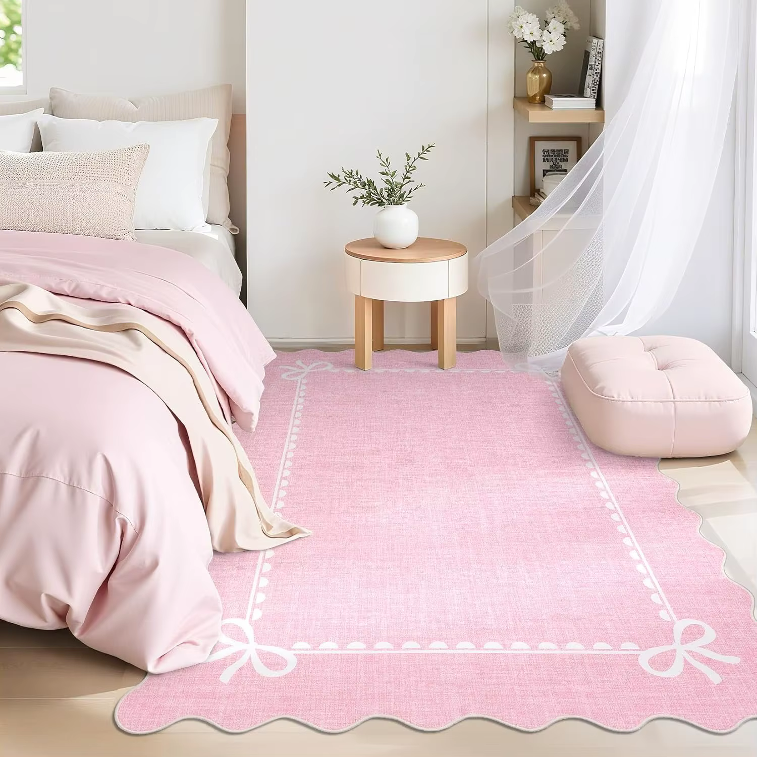 Tapis rose pour salon, chambre à coucher