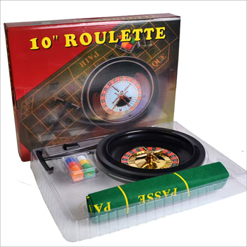 Jeu de jeux de plateau tournant en plastique, roue russe de 10 pouces, outil de Roulette de Casino amusant, jetons de Poker, jeux de société de divertissement
