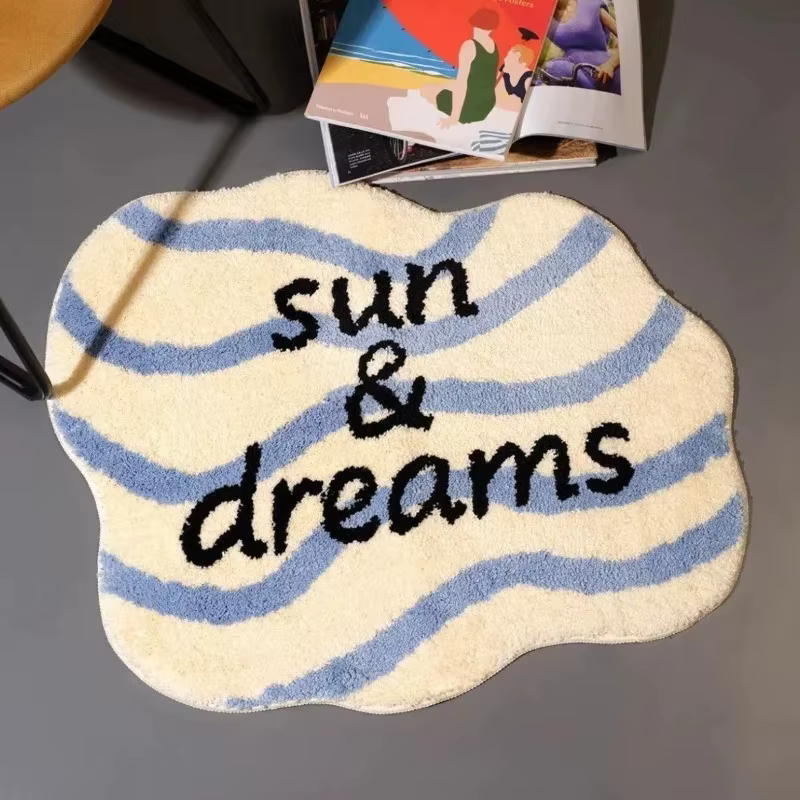 Tapis de sol en fausse fourrure de mouton VIKAMA pour entrée