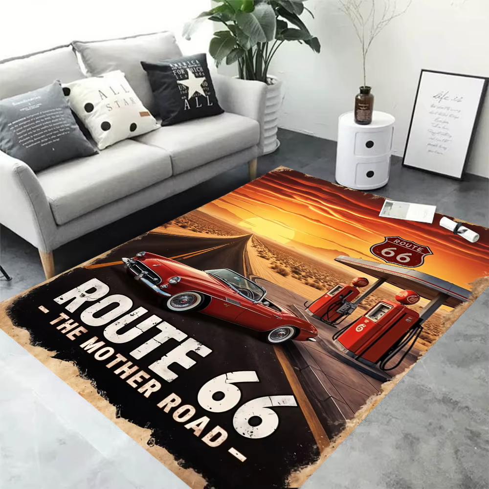 Tapis de salon imprimé Route 66