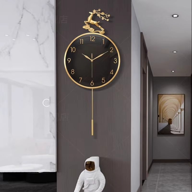 Horloge murale De salon industrielle ronde esthétique moderne minimaliste