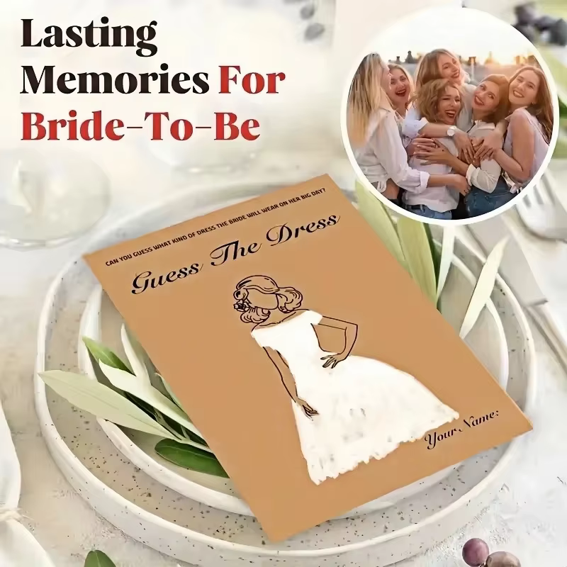 Fournitures de jeux de fête simples, jeux de robe de mariée de devinettes, jeux amusants pour invités de mariage, décorations de fête, 20 pièces/ensemble