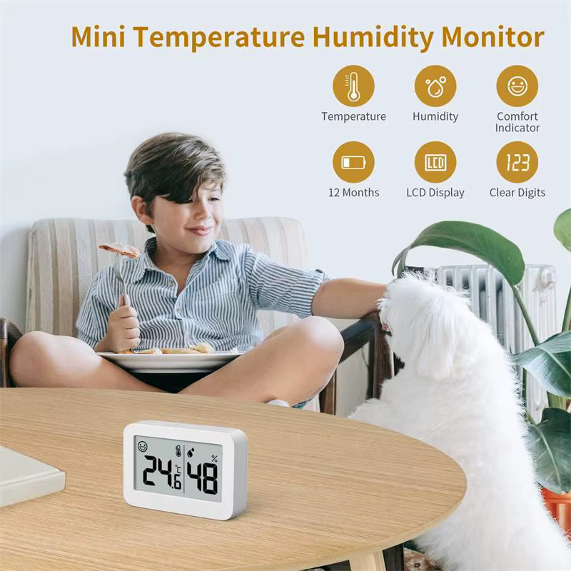 2 pièces LCD numérique température humidité mètre capteur intérieur pièce thermomètre hygromètre électronique maison thermomètre compteur capteur