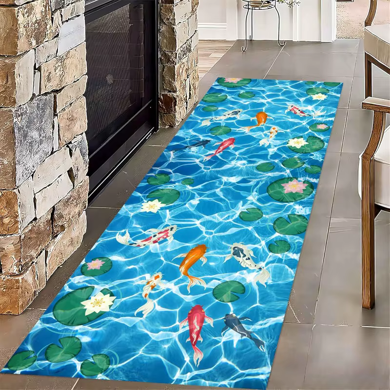 Tapis de couloir long 2D Monde Océanique