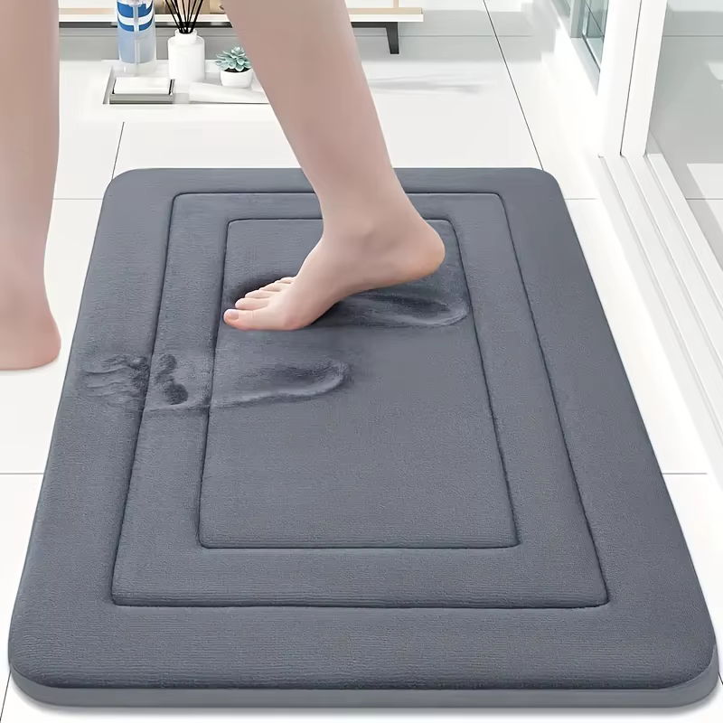 1 tapis de bain en mousse à mémoire de forme |   Tapis antidérapant absorbant Vintage, tapis rectangulaire Durable, tapis sur pied confortable pour salle de bain