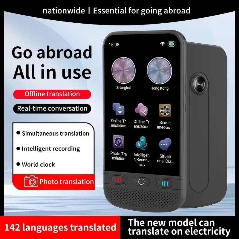 Traducteur de langues en temps réel, traduction vocale, texte, photo, hors ligne, voyages à l'étranger, traduction simultanée multilingue, écran tactile