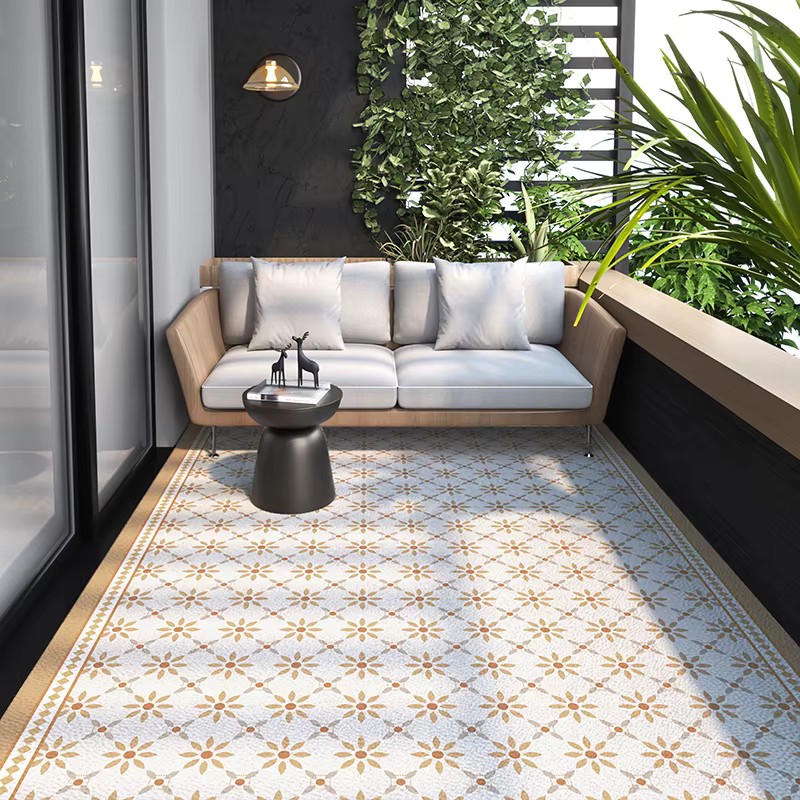 Tapis de balcon extérieur de grande surface en cuir PVC