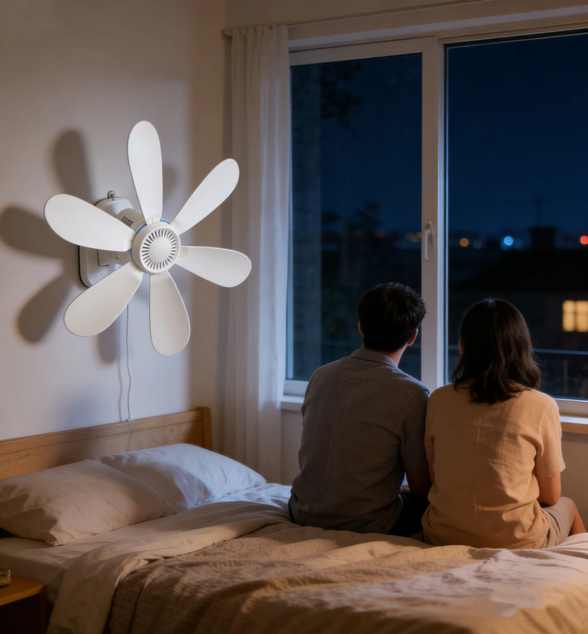 Ventilateur mural de 16,5 pouces avec télécommande et minuterie, petit ventilateur USB 5V puissant à 4 vitesses, ventilateurs silencieux pour les coins de la chambre et les cuisines