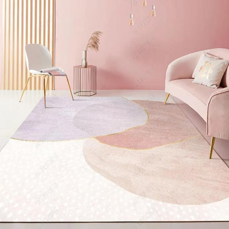 Tapis carré rose pour décoration de chambre de fille
