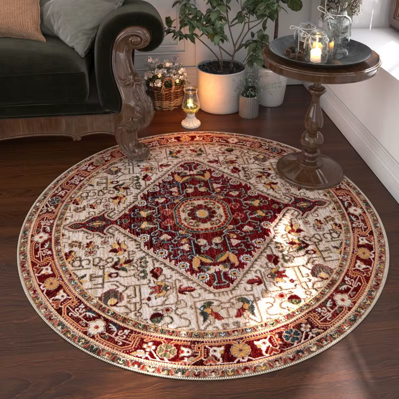 Tapis rond de Style nordique pour décoration de chambre à coucher