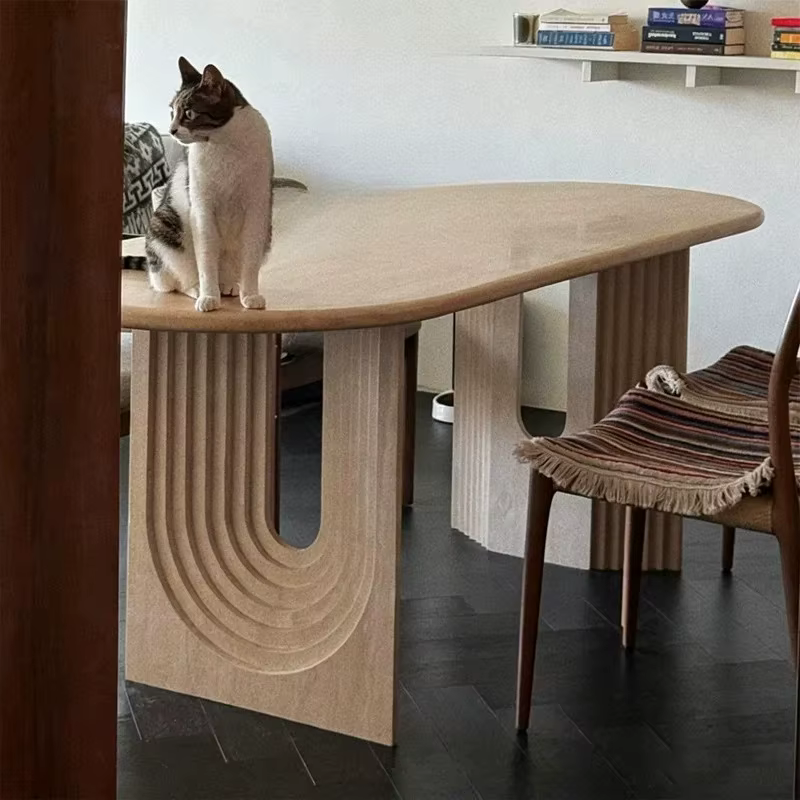 Tables à manger modernes en marbre, tables de salle à manger ovales de luxe pour l'extérieur, meubles de cuisine italiens, meubles de salon