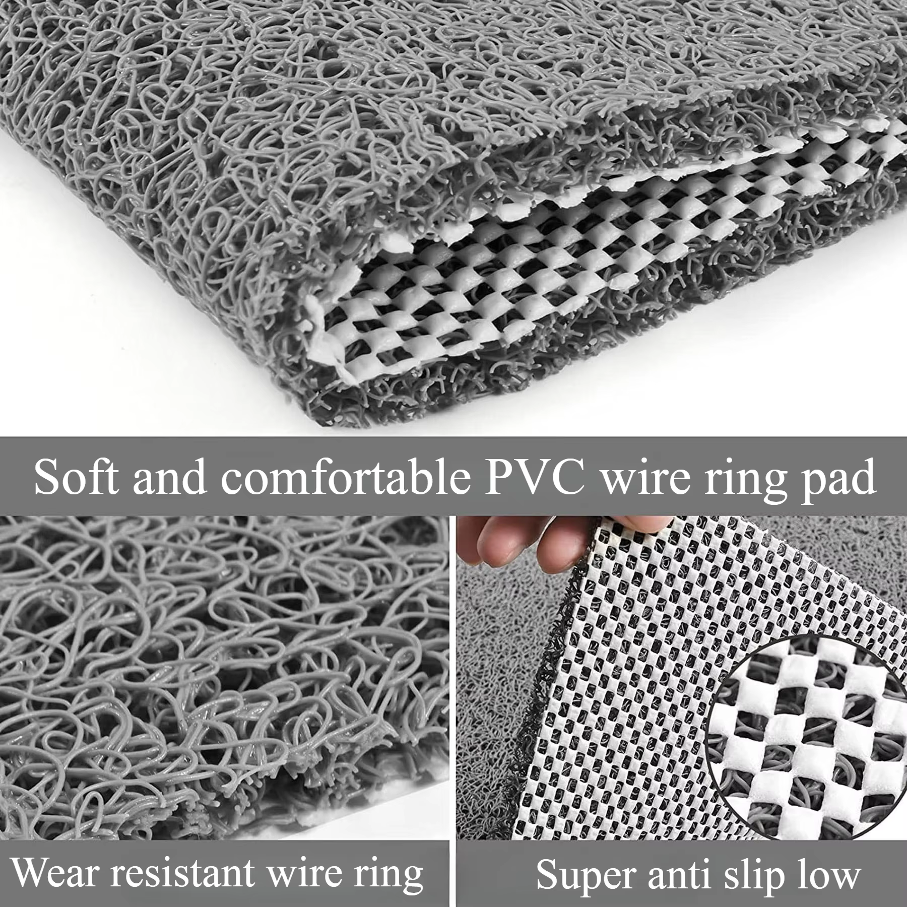 Tapis de douche/baignoire antidérapant et confortable en PVC