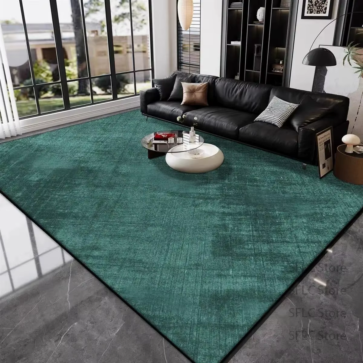 Tapis décoratif vert Simple et élégant en peluche