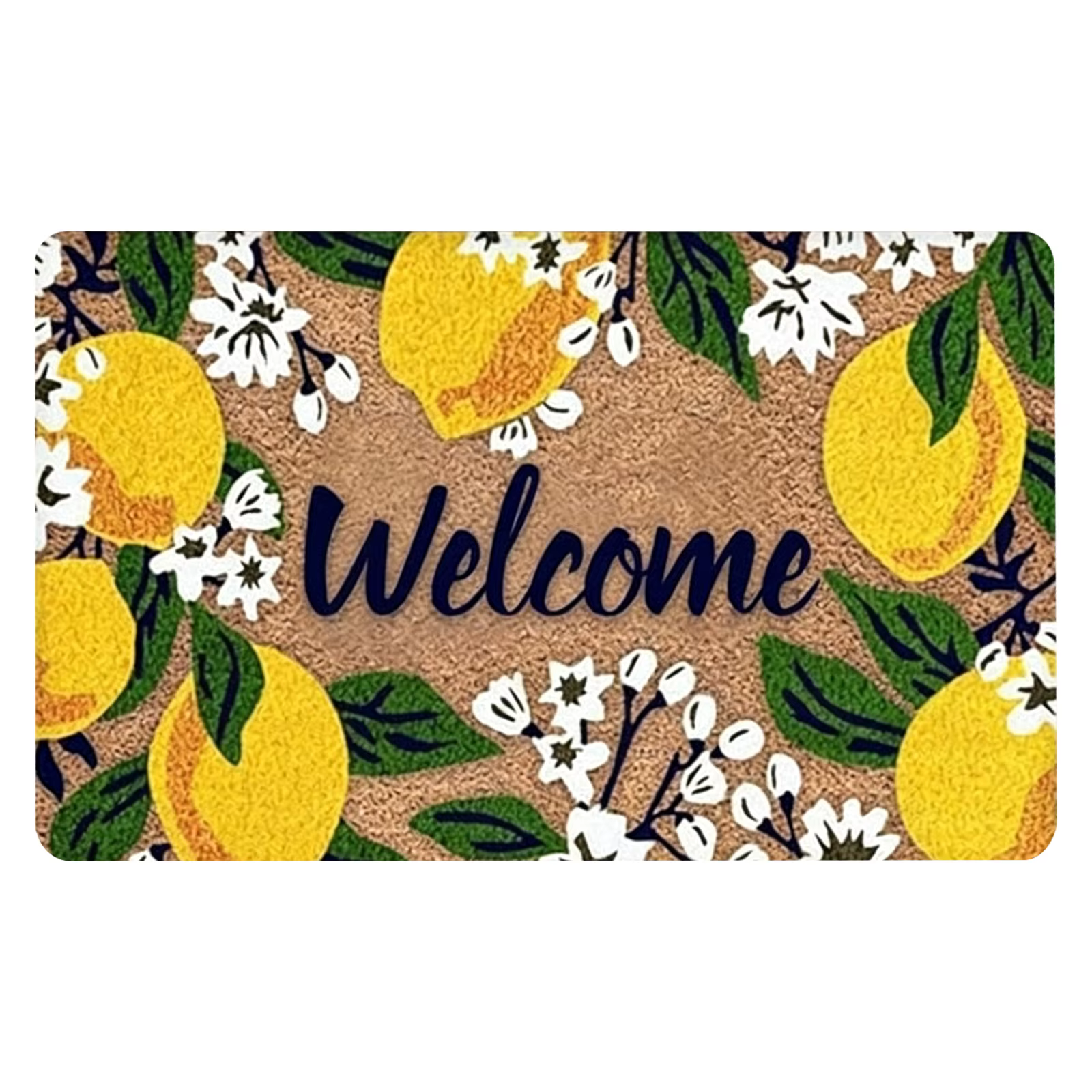 Tapis d'entrée intérieur imprimé citron