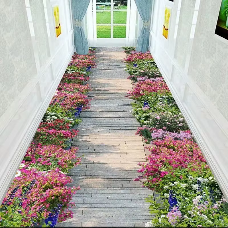 Tapis de couloir 3D vert