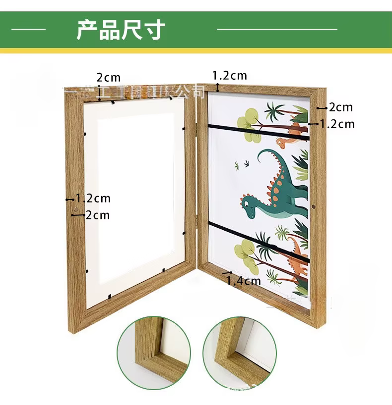 Cadres artistiques pour enfants, cadre magnétique en bois ouvert sur le devant, modifiable, pour photos, dessin, peintures, affichage d'images, décoration de maison