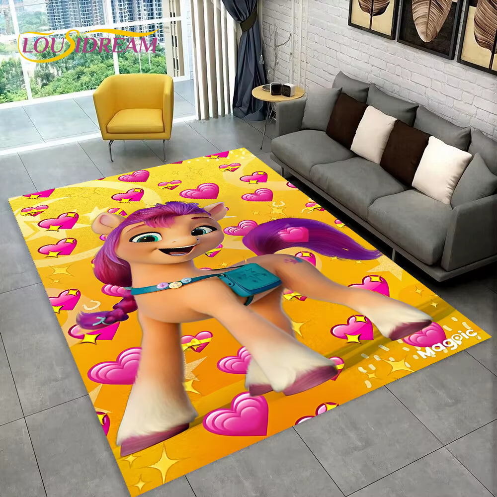 Tapis de dessin animé 3D P-Pony pour la maison