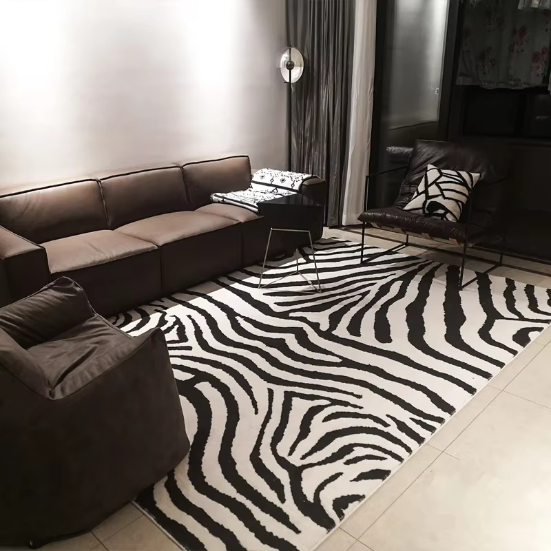 Tapis minimaliste à motif zèbre