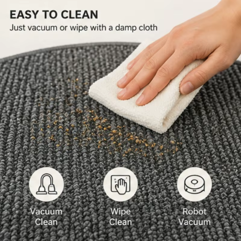 Tapis rond moderne imitation sisal