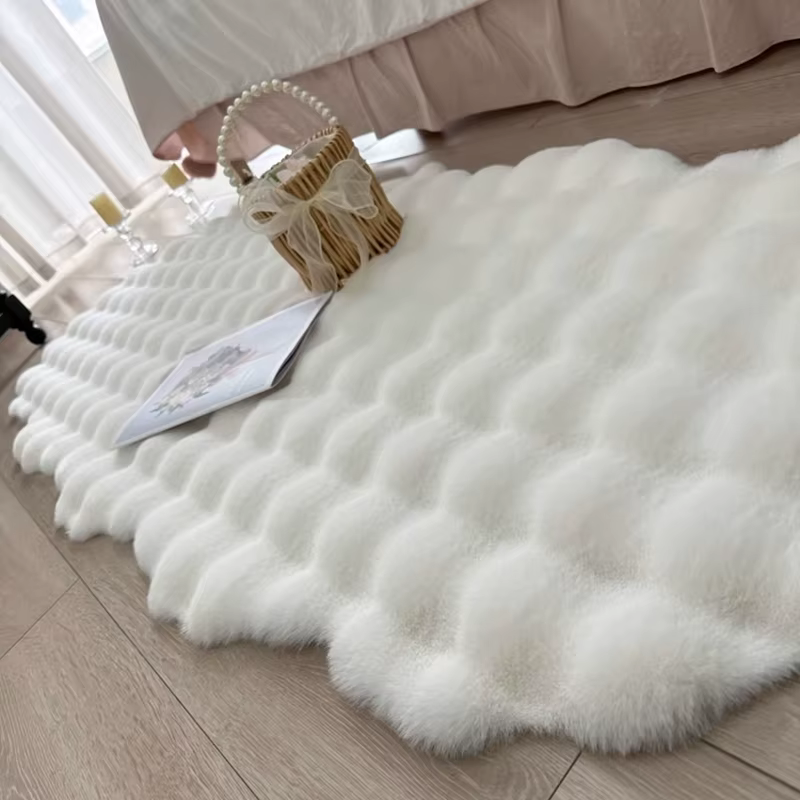 Tapis ovale en peluche