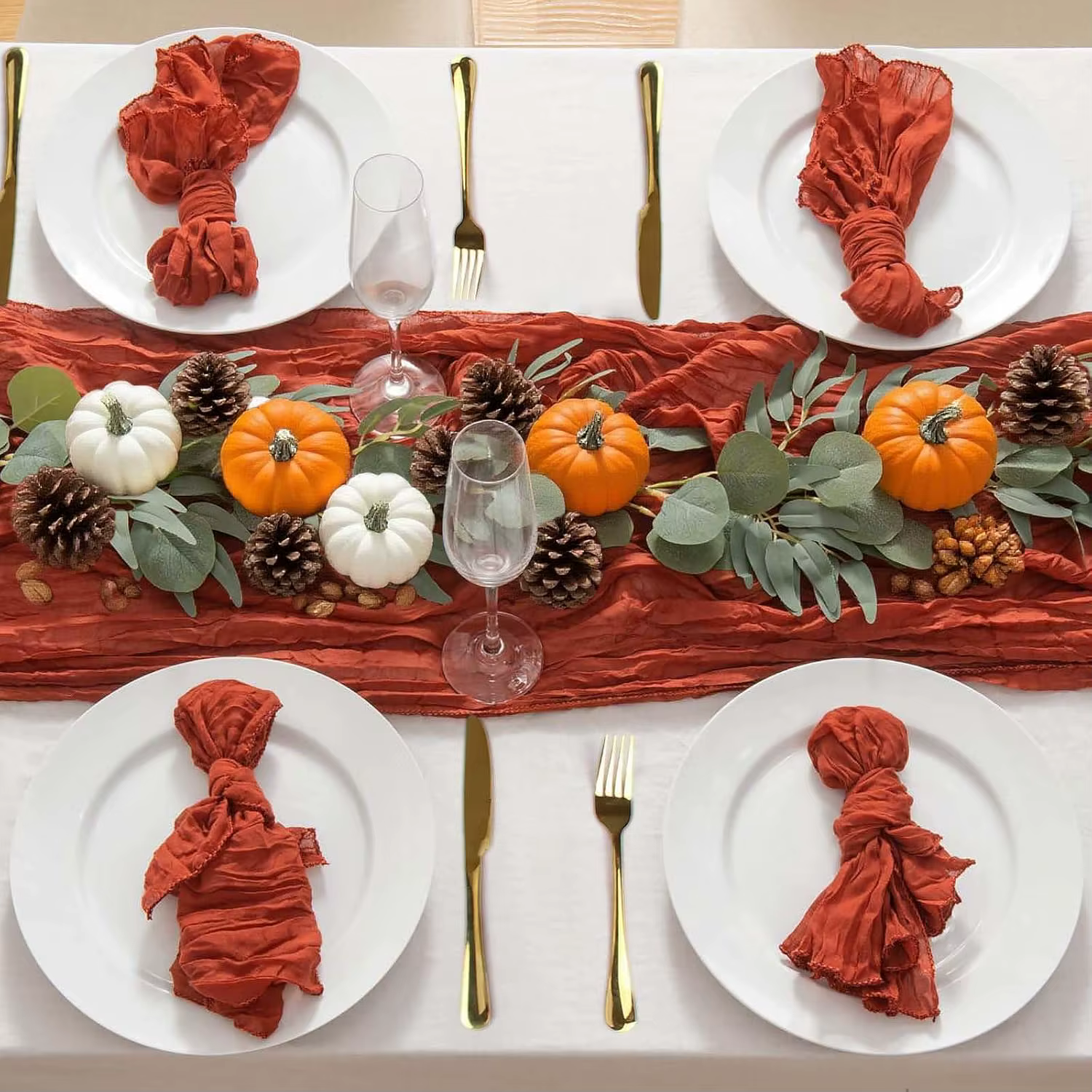 Chemin de Table semi-transparent en terre cuite
