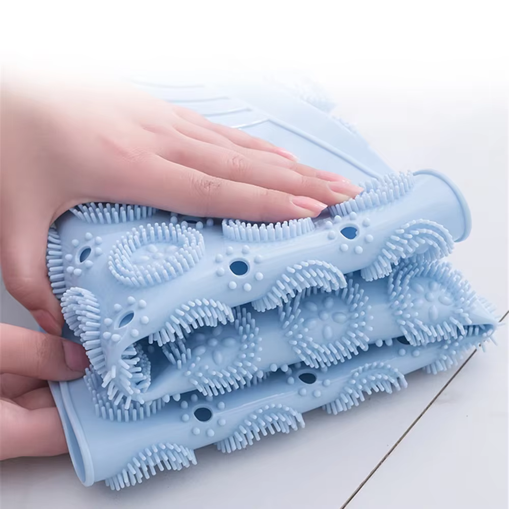 Tapis de bain rond avec trou de vidange