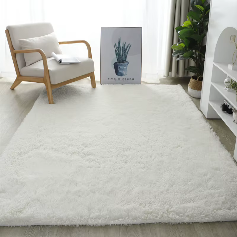 Tapis moelleux et doux en fausse fourrure pour salon