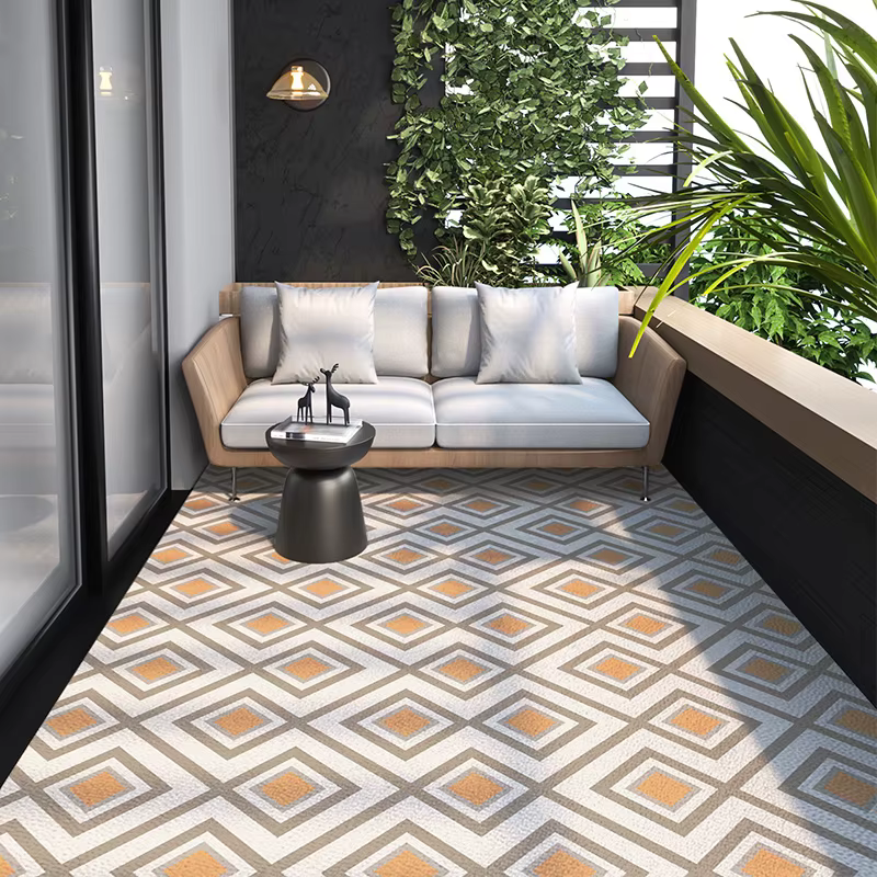 Tapis de balcon extérieur de grande surface en cuir PVC