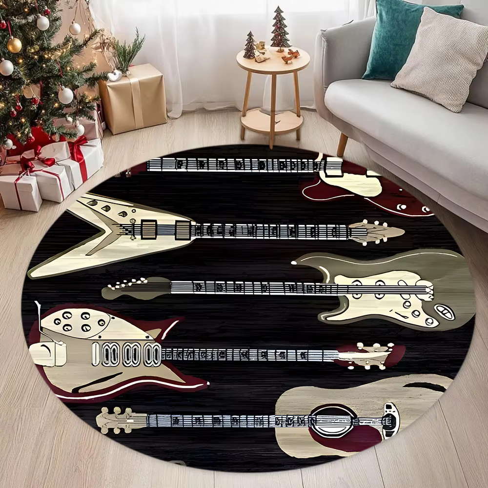 Tapis rond de guitare électrique magique