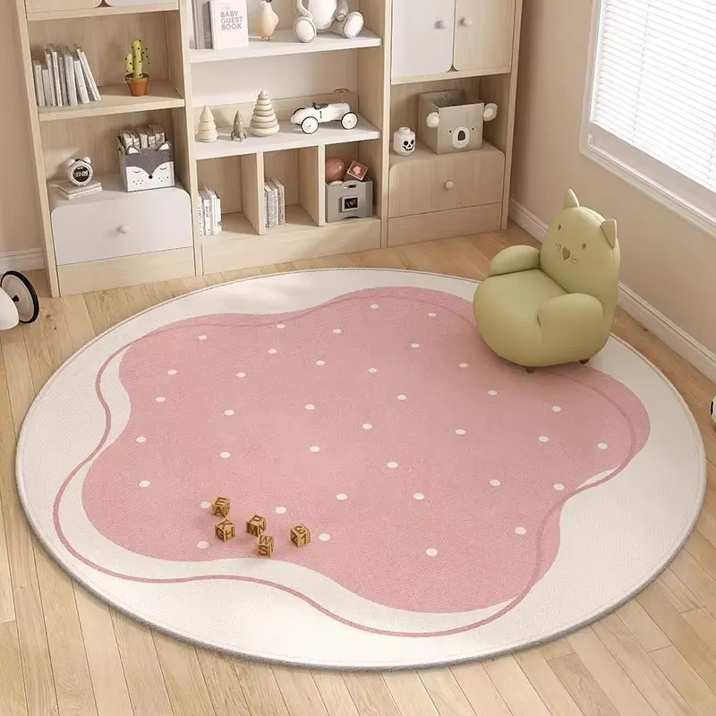 Tapis rond nuage d'enfance heureuse-tapis de chambre d'enfant dégradé rose utilisé pour la décoration de la maison