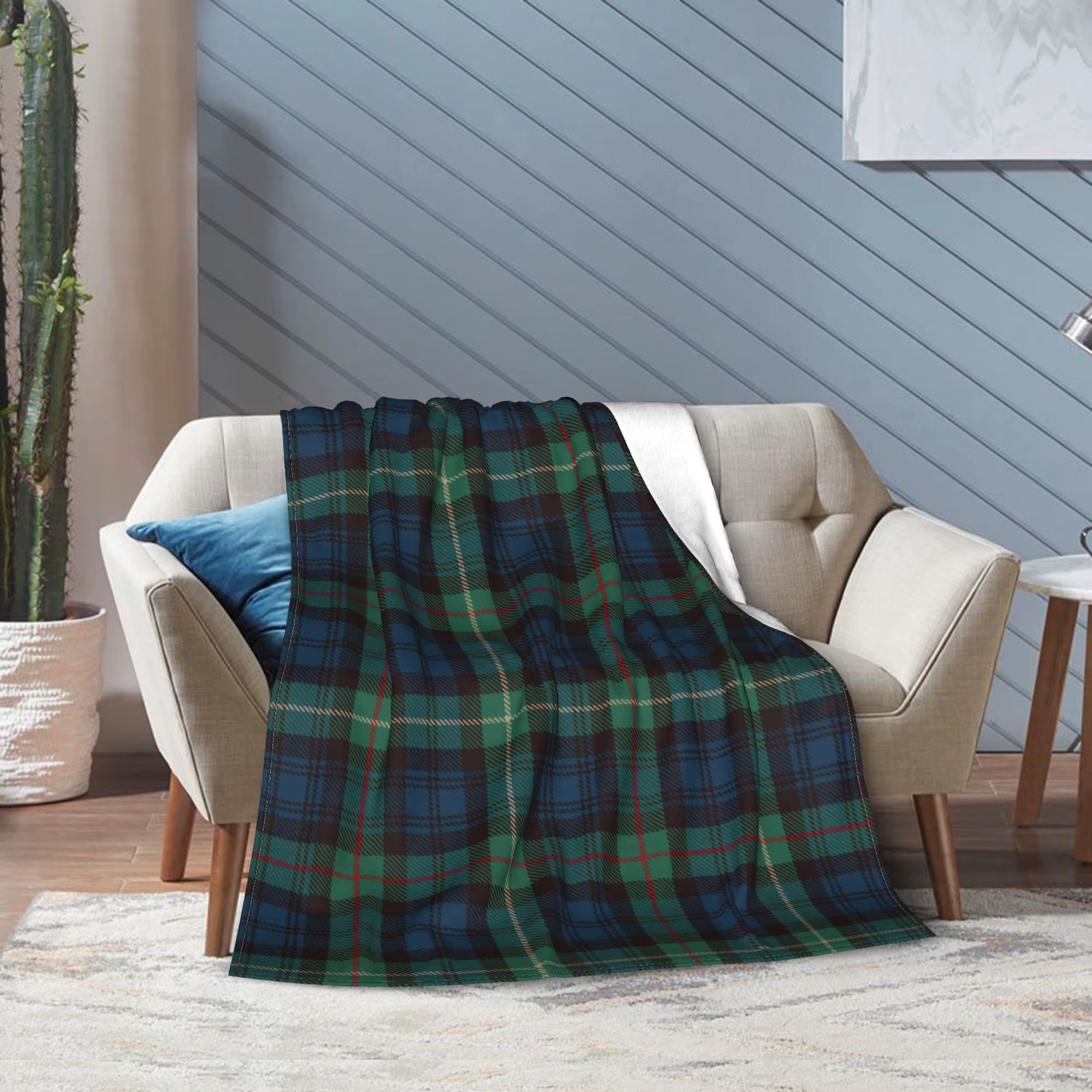 Tartan rustique vert et bleu noir montre Plaid couvertures de vacances corail polaire en peluche imprimé carreaux couvertures pour tapis de lit pièce