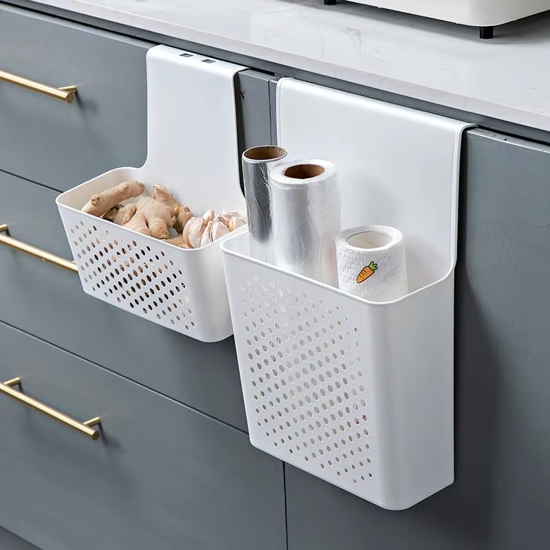 ㈅ Étagère et boîte de rangement intérieures pour porte d'armoire de cuisine, crochet de suspension derrière la porte, paniers pour porte d'armoire de cuisine