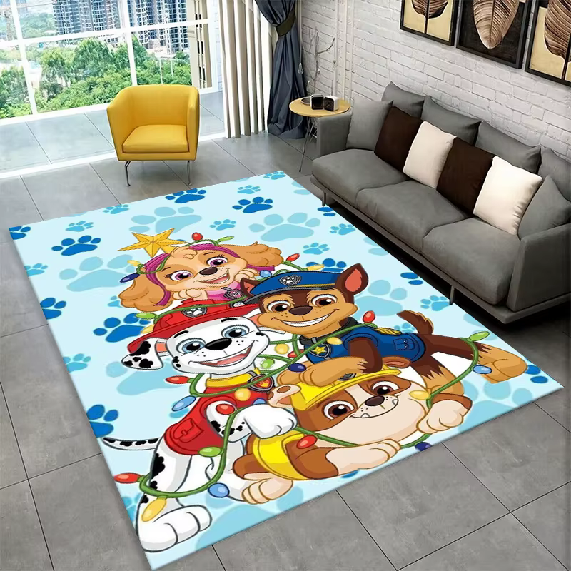 Tapis de dessin animé P-Patrol avec chien mignon pour salle de jeux