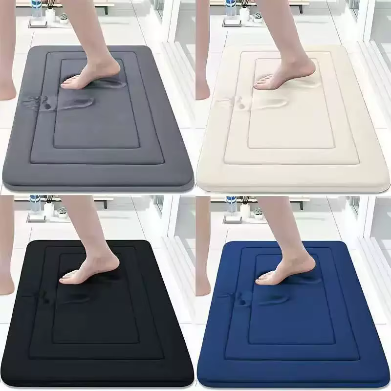 Tapis de sol de salle de bain en mousse à mémoire de forme, Super absorbant, Ultra doux, antidérapant, lavage en Machine, confortable, pour sol de salle de bain