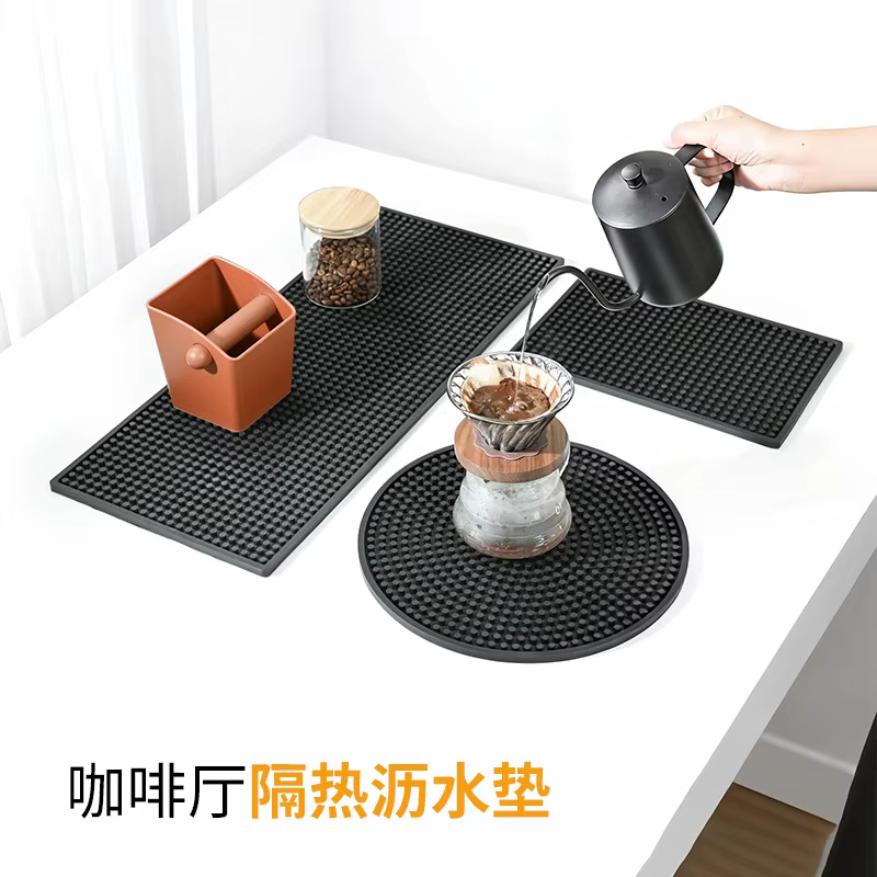 Tapis de bar en caoutchouc, tapis de bar à café antidérapant en PVC, tapis de tasse imperméable et résistant à la chaleur, tapis de drainage pour bar, café, barista, cocktail, barman