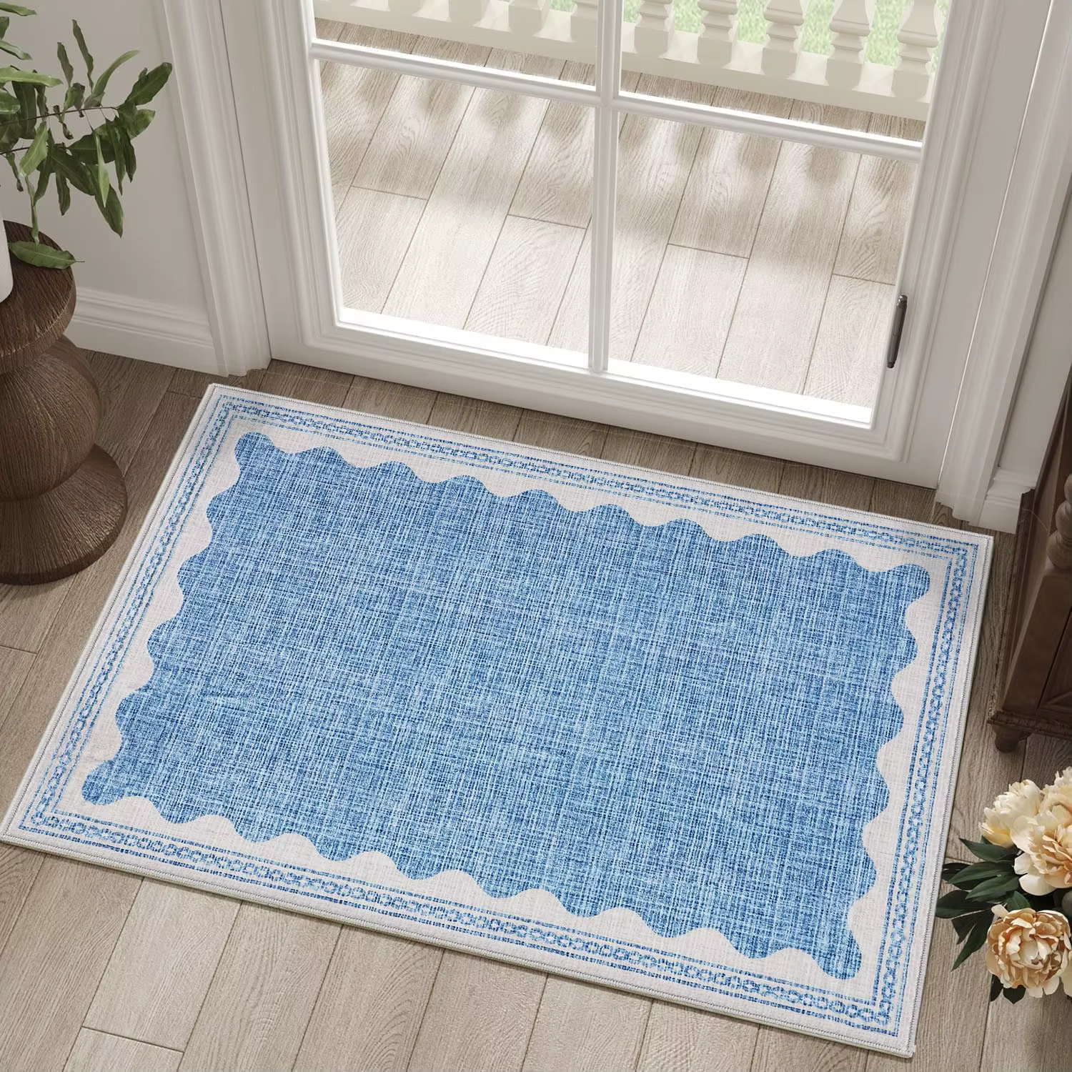 Tapis de porte rectangulaire rose